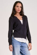 Elan V-Neck Sweater 2 in 1