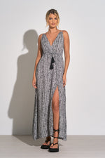 ELAN SNAKE PRINT MAXI V NECK